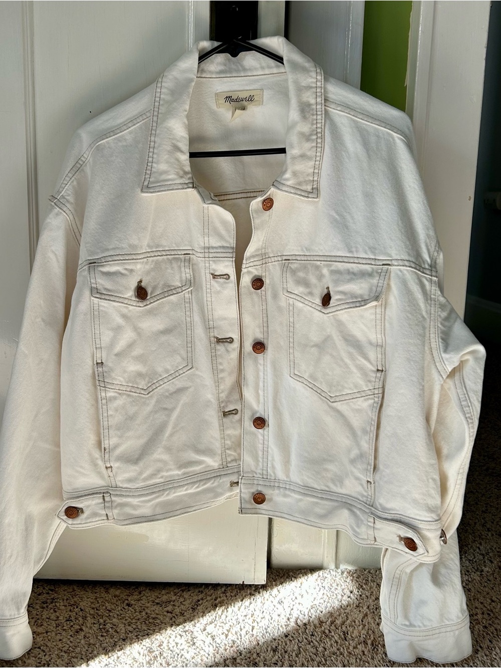 Madewell Cream White Denim Jacket